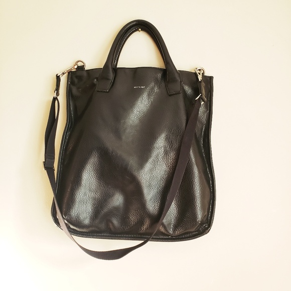 Matt & Nat Handbags - Matt & Nat Vegan Leather Black Tote / Crossbody